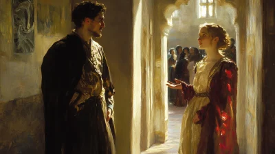 Prince Hamlet and Ophelia at Elsinore Castle