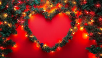 Colorful Heart Shaped Christmas Tree Lights