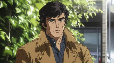 Anime Columbo in a Crime Scene Investigation