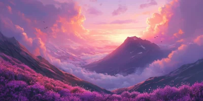 Relaxing Mountain Sunset