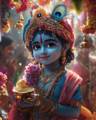 Joyful Celebration of Janmashtami with Lord Krishna