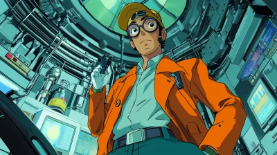 Anime Inspector Gadget in a High-Tech City