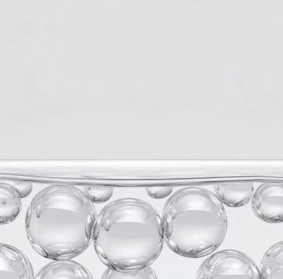 Clear Water Bubbles on White Gradient Background