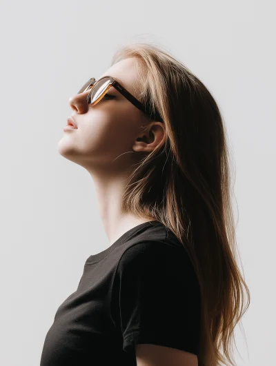 Fashionable Girl with Sunglasses