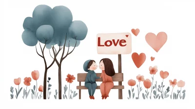 Valentine’s Day Love Watercolor Clipart