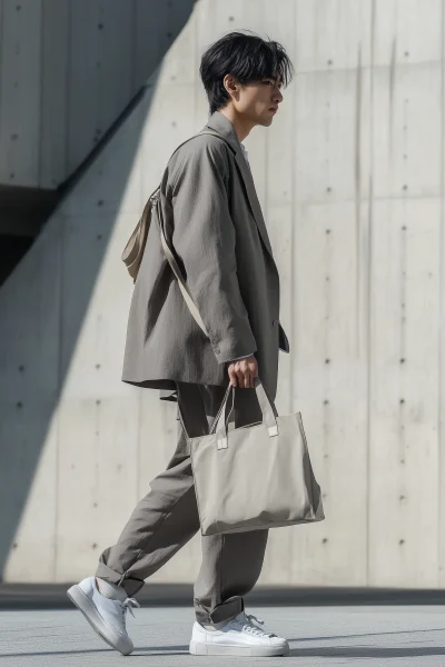 Japanese Man in Gray Suit