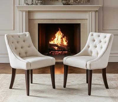 Dining Chairs by Fireplace