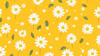 Bright Yellow Floral Vector Pattern