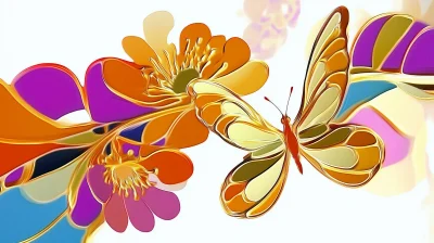 Butterfly 3D Rendering Visualization