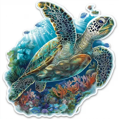 Underwater Serenity Sticker Design