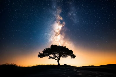 Starry Night Sky with Milky Way