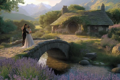 Fantasy Wedding by the Stream