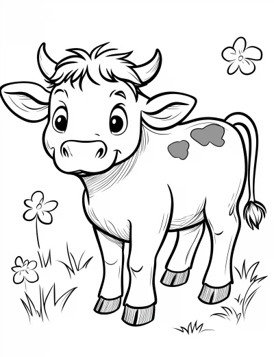 Cartoon Cow Coloring Page