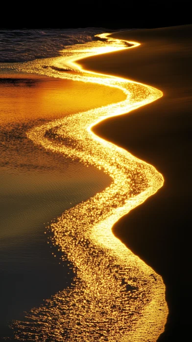 Golden Sunset on Seaside Beach