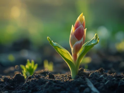 Growing Seedling with Flowers