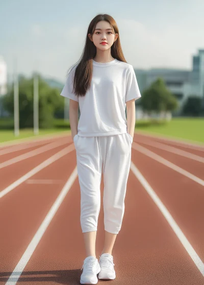 Asian Beauty Middle School Student in Uniform