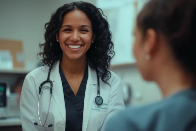 Female Doctor Talking to Patient in Medical Practice