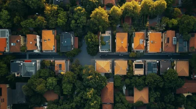 Drone over colorful landscape