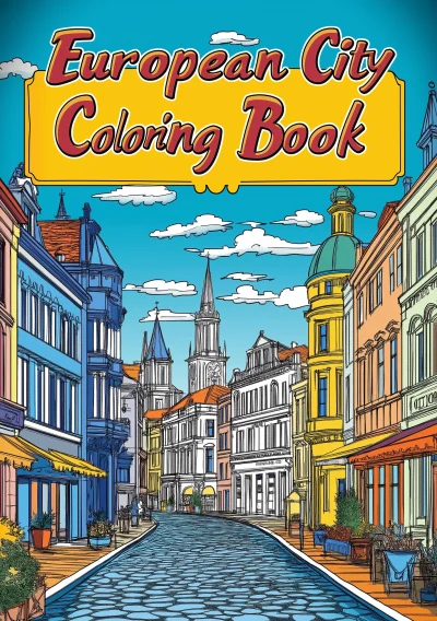 European City Coloring Book Cover