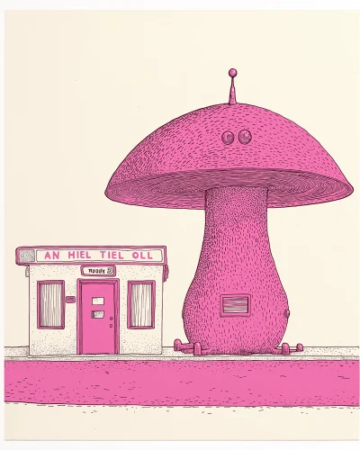 Alien Motel Risograph Print