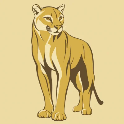 Stylized Vector Graphic of a Cougar