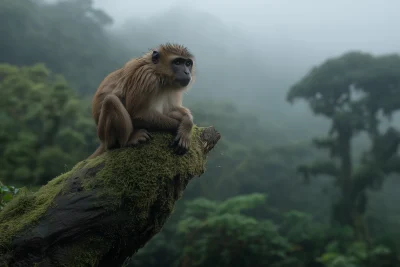 Wet Monkey on Moss