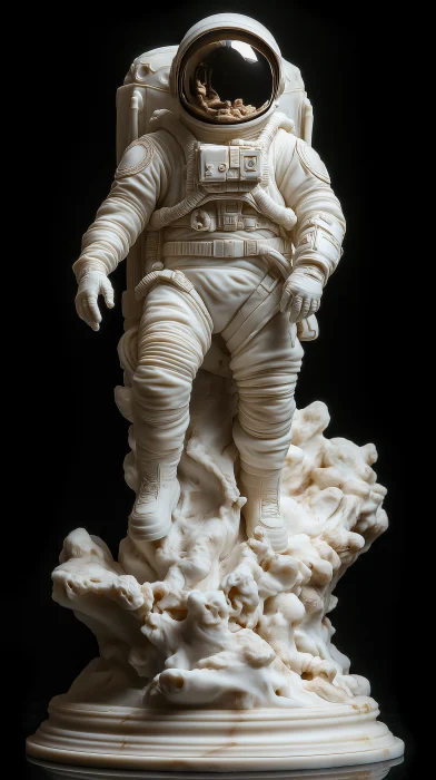 Baroque Statue of a Barbarian Astronaut