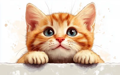 Cute Cartoon Cat Sitting