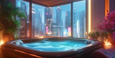 Futuristic Jacuzzi Scene