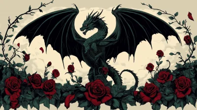 Dragon and Roses