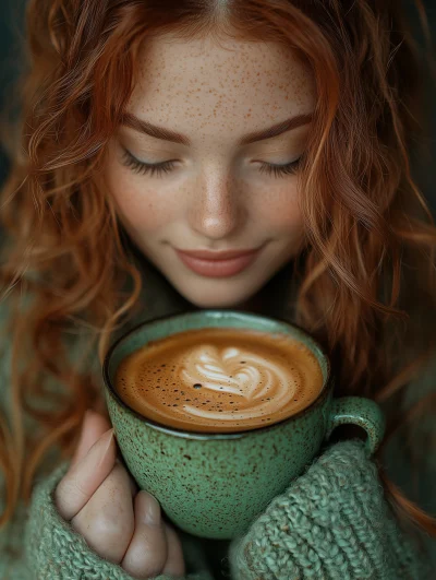 Japanese Beauty with Coffee Cup