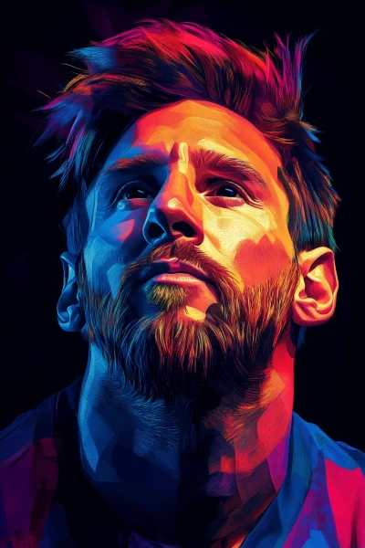 Lionel Messi WPAP Art Sticker