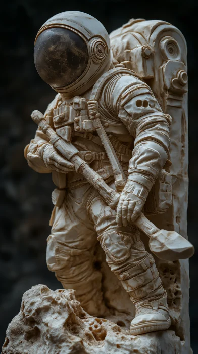 Baroque Dwarf Astronaut Sculpture