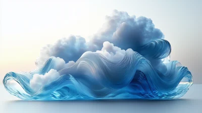 Cloud Shaped Glass with Waves