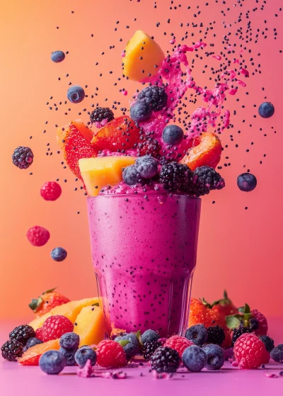 Colorful Fresh Fruit Smoothie