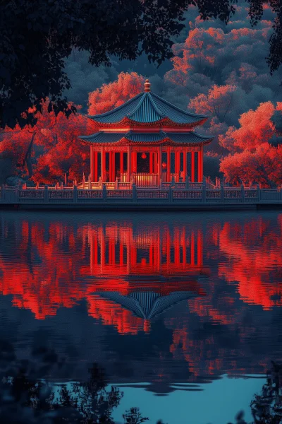 Summer Palace Reflection on Lake