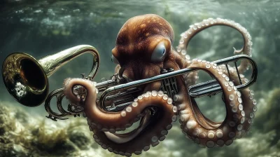 Musical Octopus Illustration