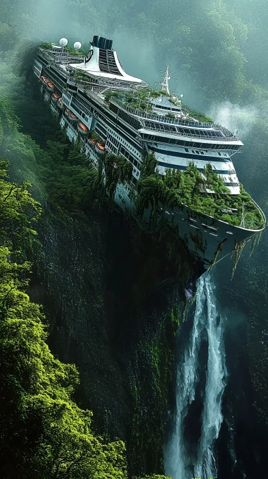 Cruise Ship in Forest