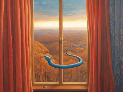 Liminal Window View with Ouroboros