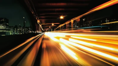 Night Time Motion Blur on NYC Bridge