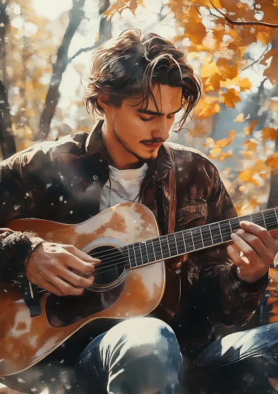 Autumn Guitar Player