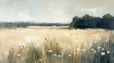 Wildflower Field Oil Painting