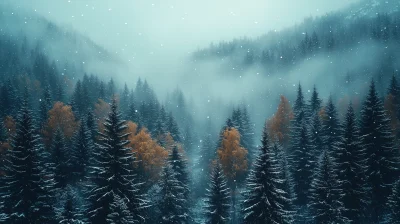 Snowy Mountain Landscape