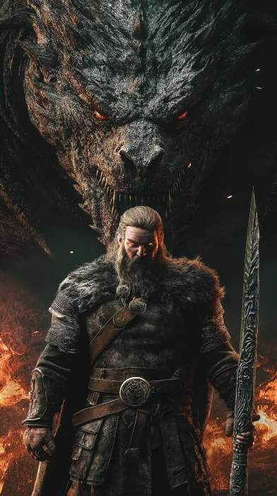 Epic Viking and Dragon