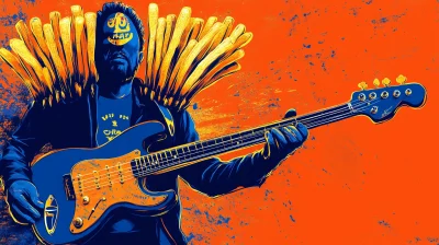 Rockin’ Guitar Player Poster Art