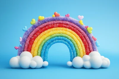 Candy Rainbow with Clouds