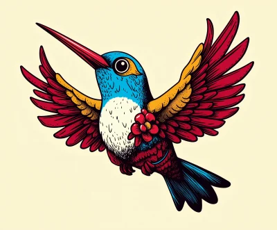 Colorful Hummingbird Illustration