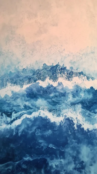 Warm and Peaceful Ocean Watercolor Painting