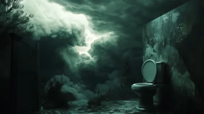 Fantasy Toilet and Storm Clouds