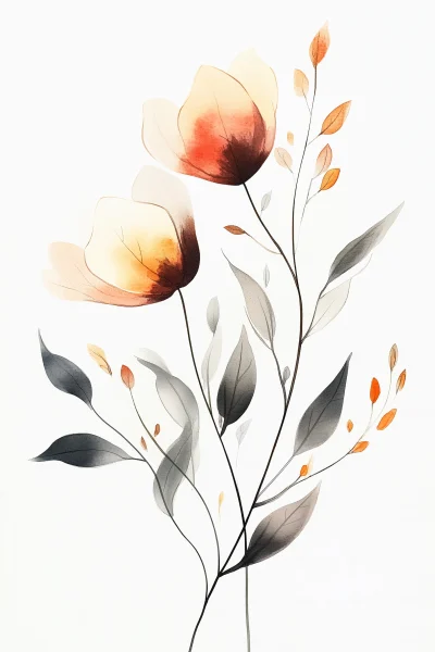 Watercolor Minimalistic Flowers